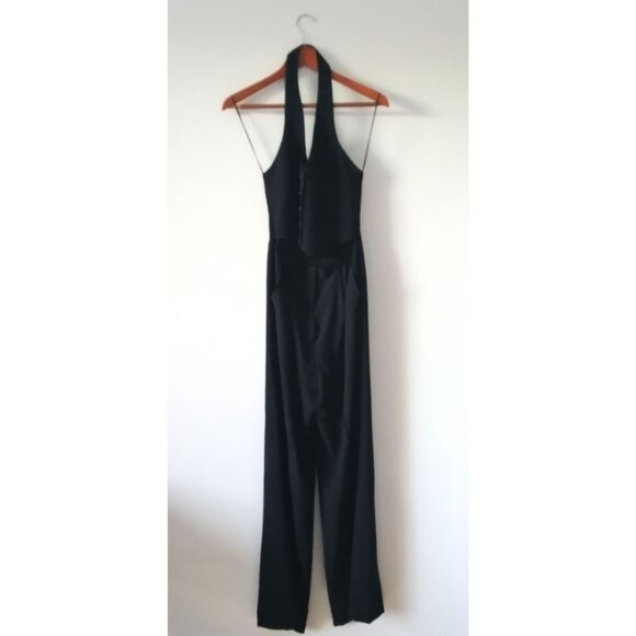Amanda Uprichard Isadore Jumpsuit Black Size Medium - Picture 4 of 8